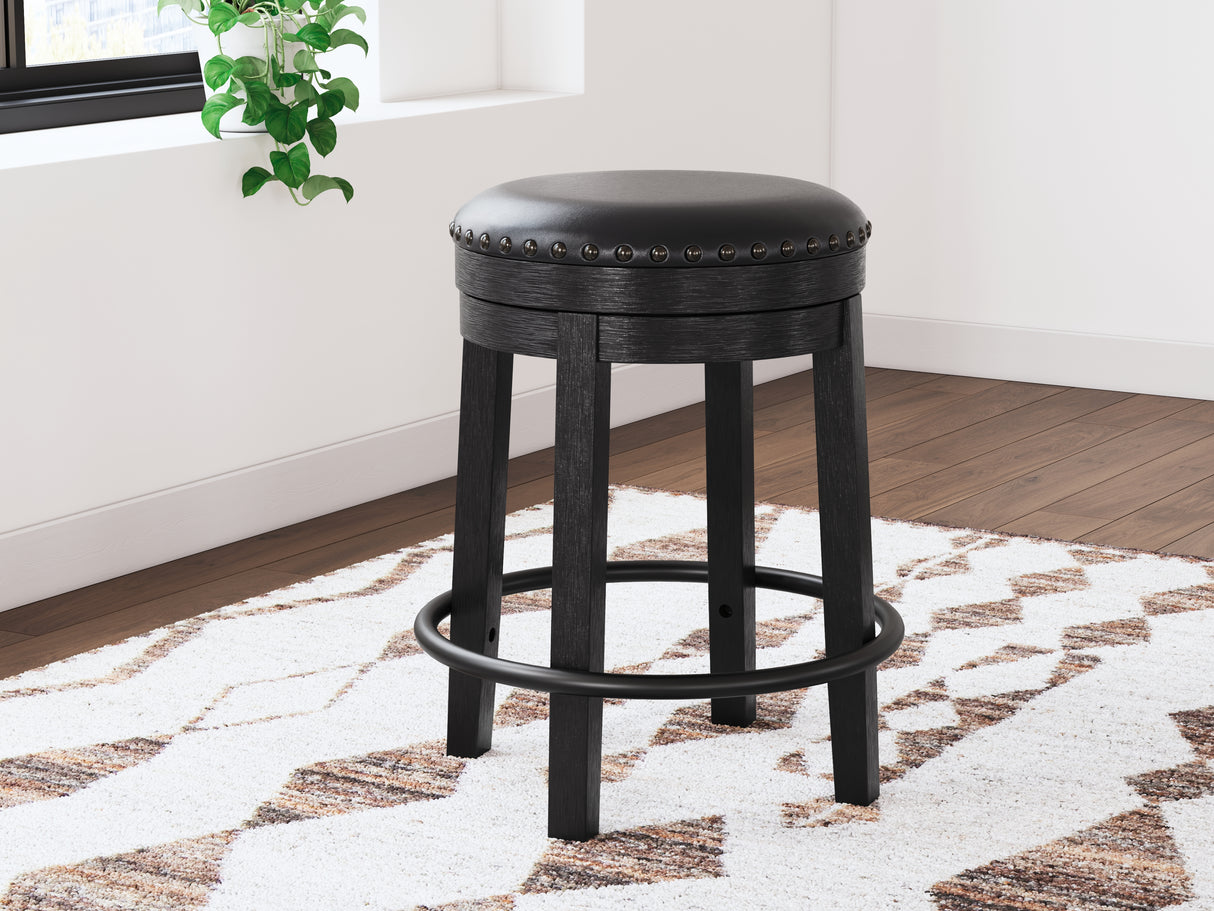 Mega Furniture - Ashley Furniture - Valebeck Dining Room - UPH Swivel Stool (1/CN) / Black - D546-824