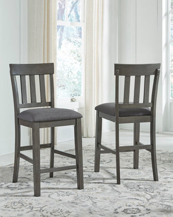 Mega Furniture - Ashley Furniture - Hallanden Dining Room - Counter Height Bar Stool (Set of 2) / Two-tone Gray - D589-124X2
