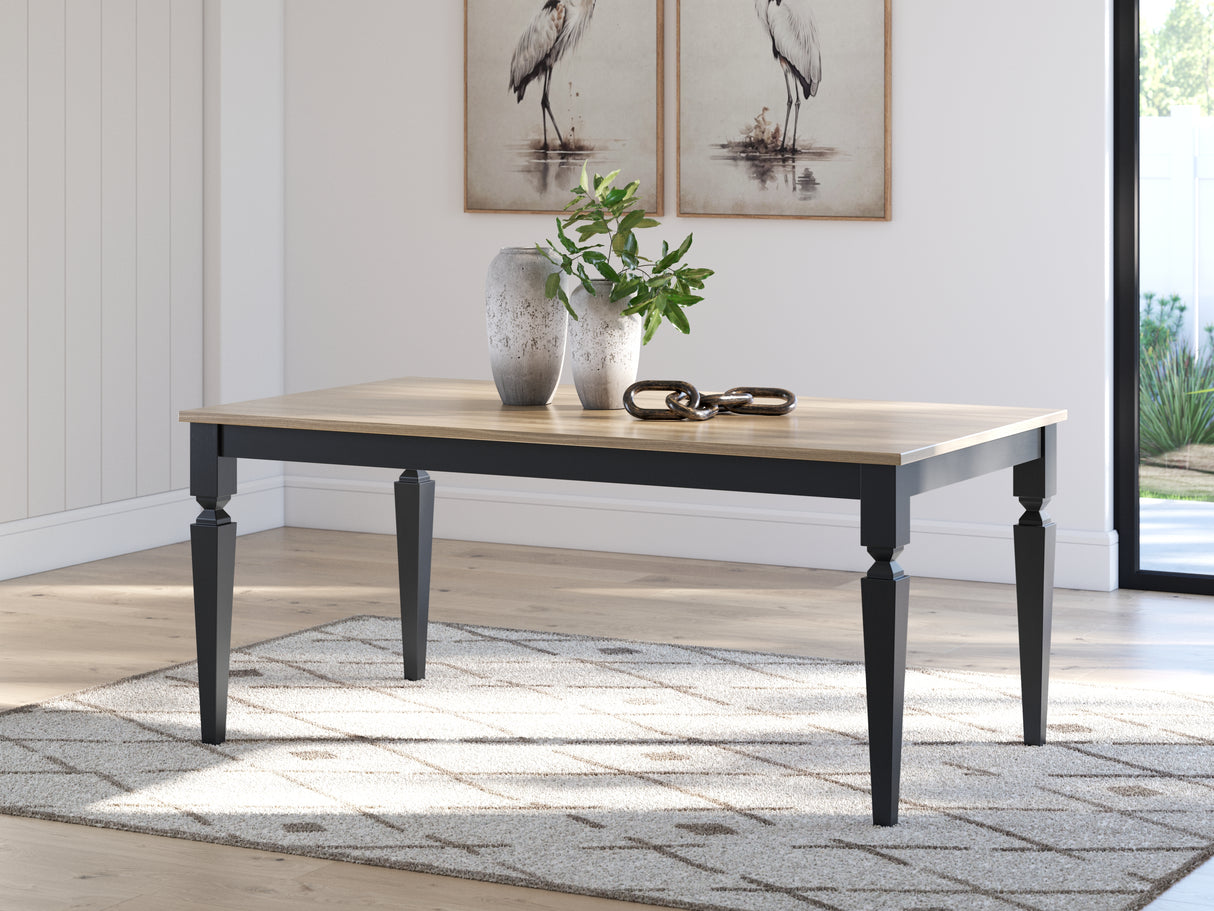 Mega Furniture - Ashley Furniture - Brenkerton Dining Table - Rectangular Dining Room Table / Grayish Brown/Black - PCD591-25