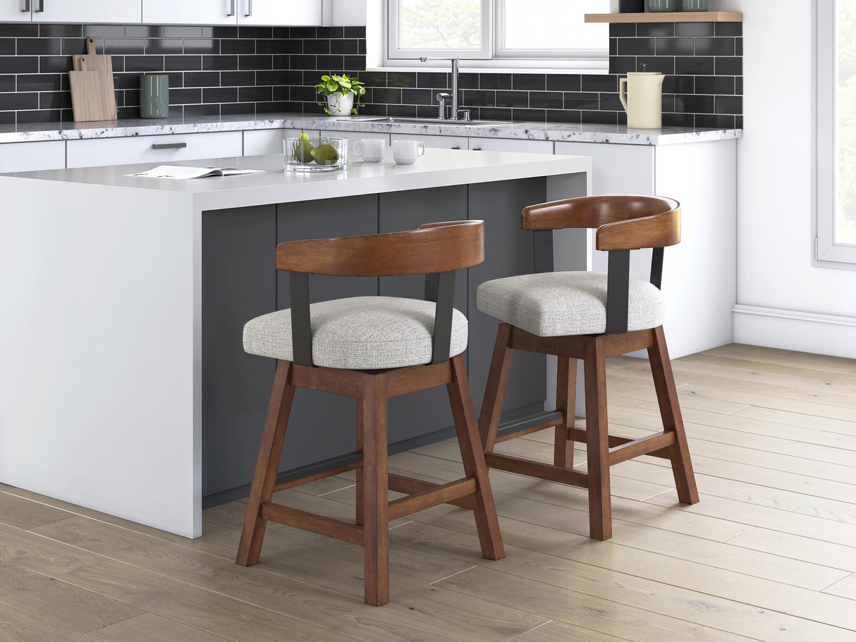 Mega Furniture - Ashley Furniture - Ralene Dining Room - Counter Height Barstool (Set of 2) / Medium Brown - D594-224X2