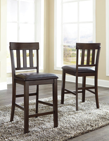 Mega Furniture - Ashley Furniture - Haddigan Dining Room - Counter Height Bar Stool (Set of 2) / Dark Brown - D596-124X2