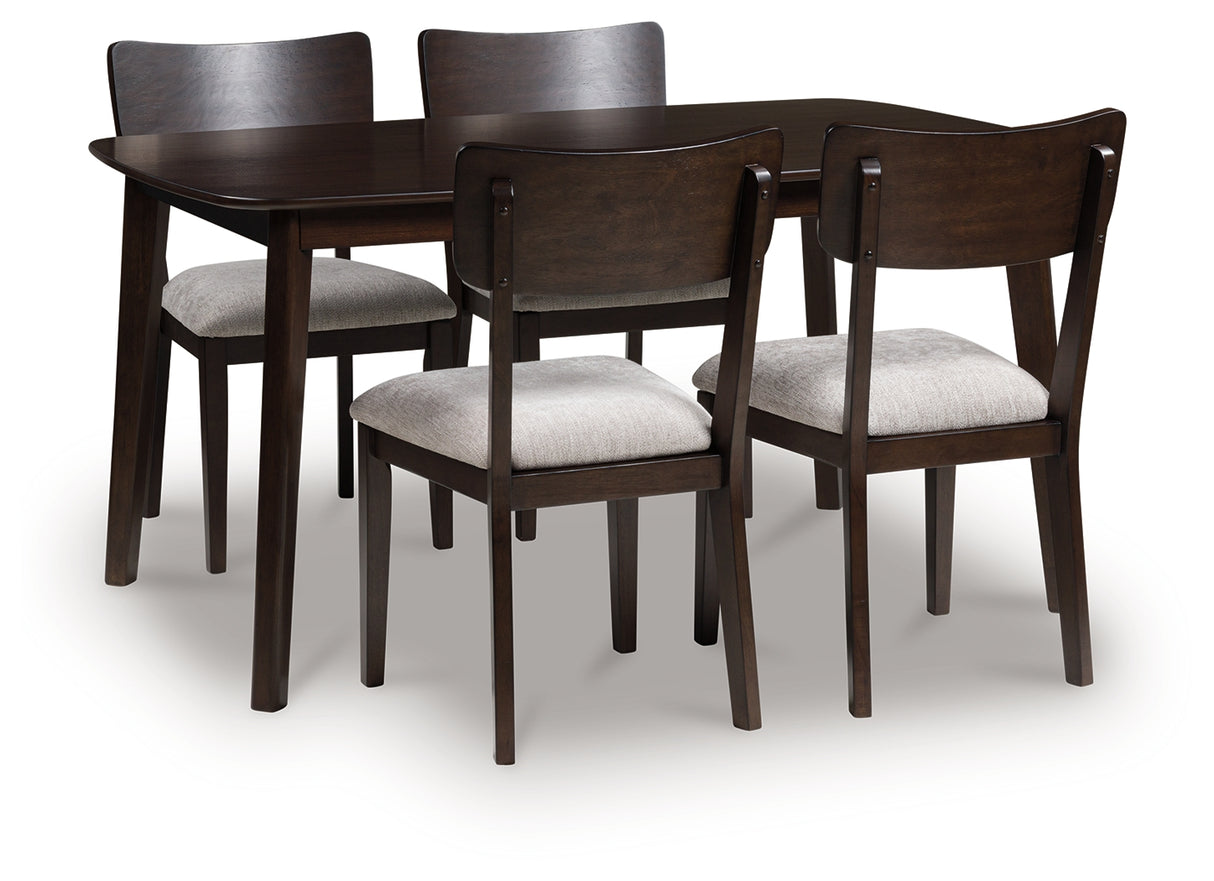 Mega Furniture - Ashley Furniture - Mallenette Dining Table and 4 Chairs (Set of 5) - Dining Room Table Set (5/CN) / Merlot - PCD607-225