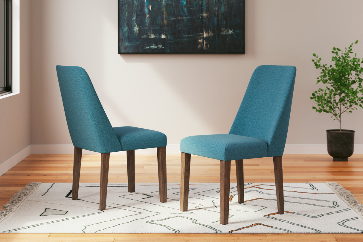 Mega Furniture - Ashley Furniture - Lyncott Dining Room - Dining Chair (Set of 2) / Blue/Brown - D615-03X2