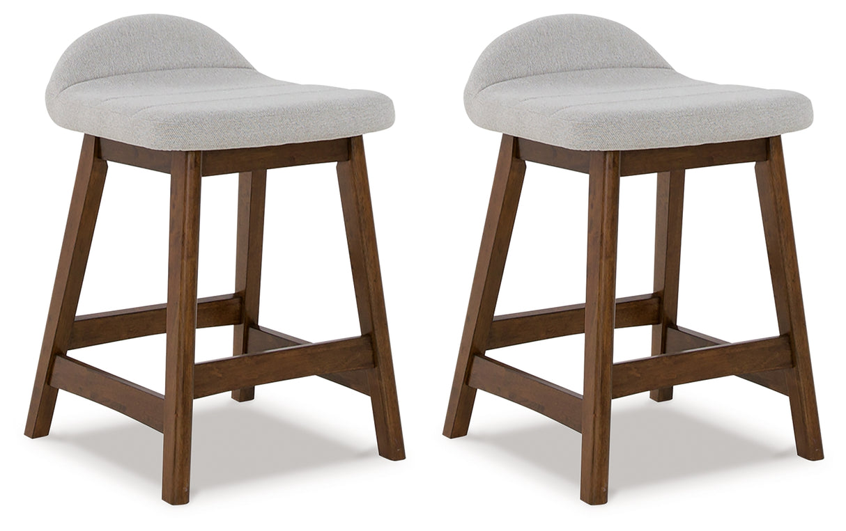 Mega Furniture - Ashley Furniture - Lyncott Dining Room - Counter Height Bar Stool (Set of 2) / Light Gray/Brown - D615-124X2