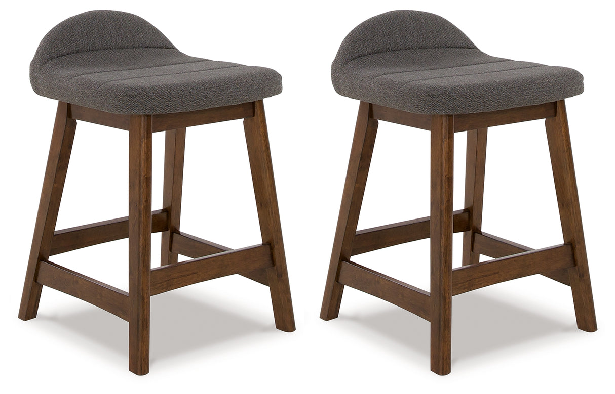 Mega Furniture - Ashley Furniture - Lyncott Dining Room - Counter Height Bar Stool (Set of 2) / Charcoal/Brown - D615-224X2