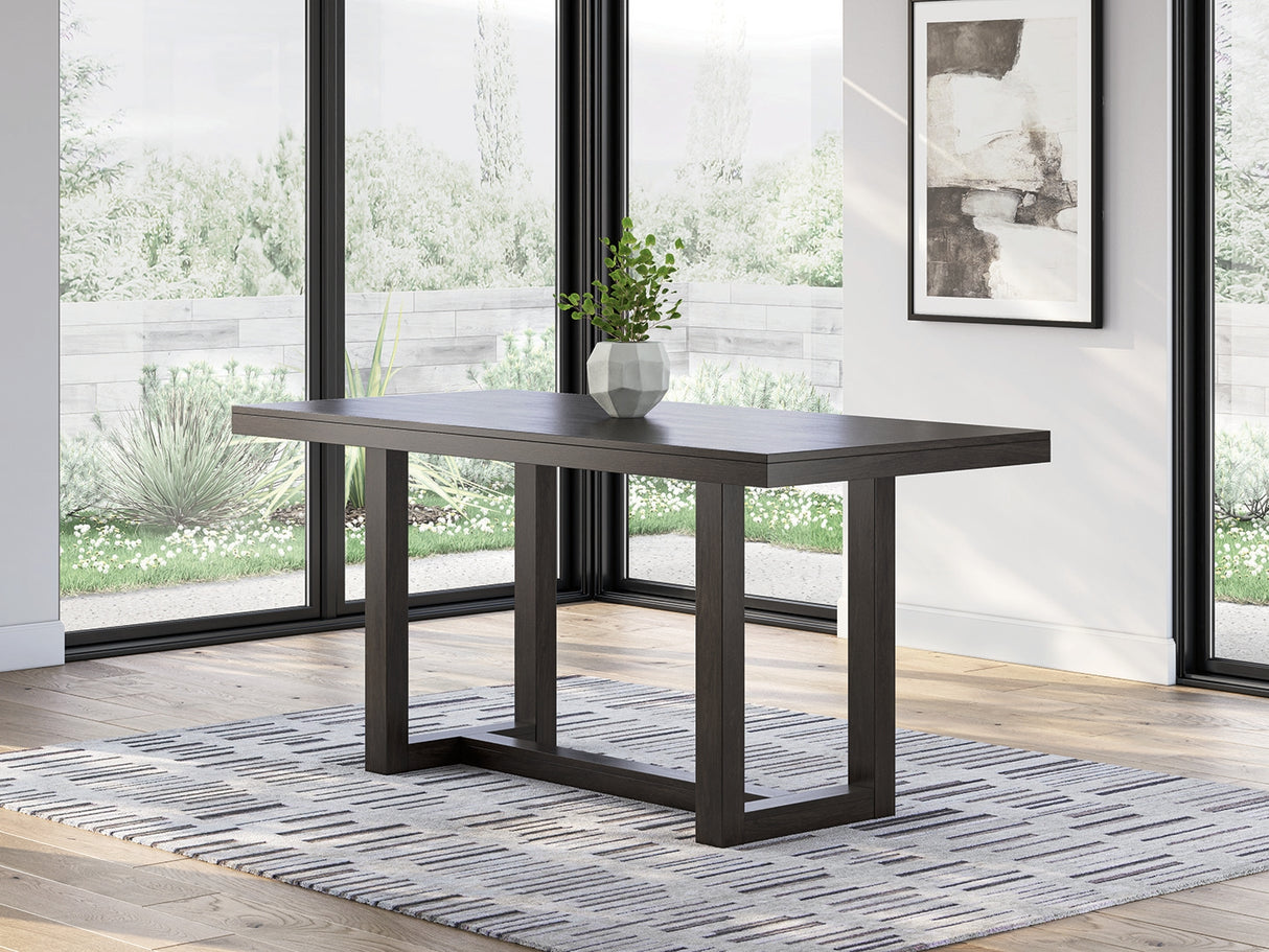 Mega Furniture - Ashley Furniture - Neymorton Dining Room - RECT Dining Room Counter Table / Dark Grayish Brown - D618-13