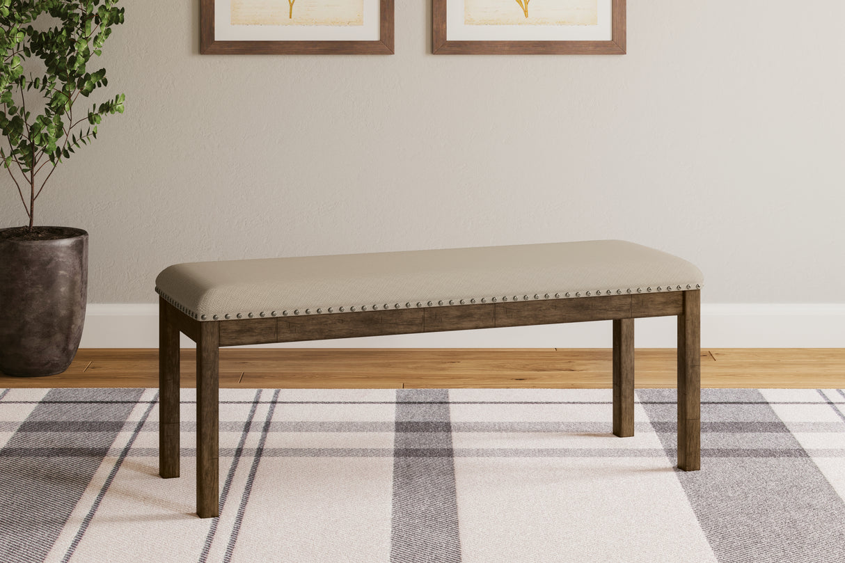 Mega Furniture - Ashley Furniture - Moriville Dining Room - Upholstered Bench / Beige - D631-00
