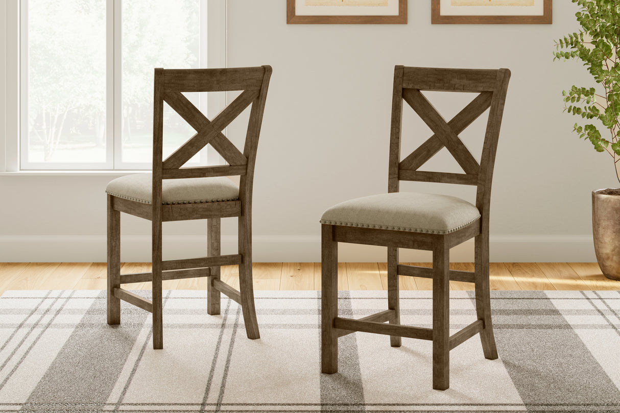 Mega Furniture - Ashley Furniture - Moriville Dining Room - Counter Height Bar Stool (Set of 2) / Beige - D631-124X2