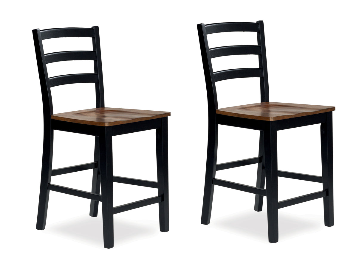 Mega Furniture - Ashley Furniture - Wildenauer Dining Room - Counter Height Barstool (Set of 2) / Brown/Black - D634-124X2