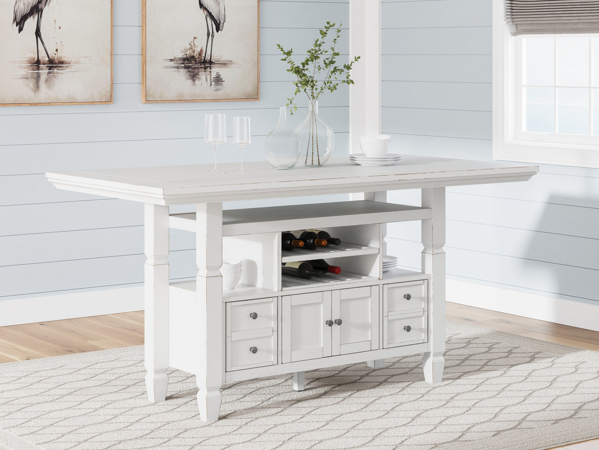 Mega Furniture - Ashley Furniture - Robbinsdale Dining Room - Counter Height Dining Table / Antique White - D642D7