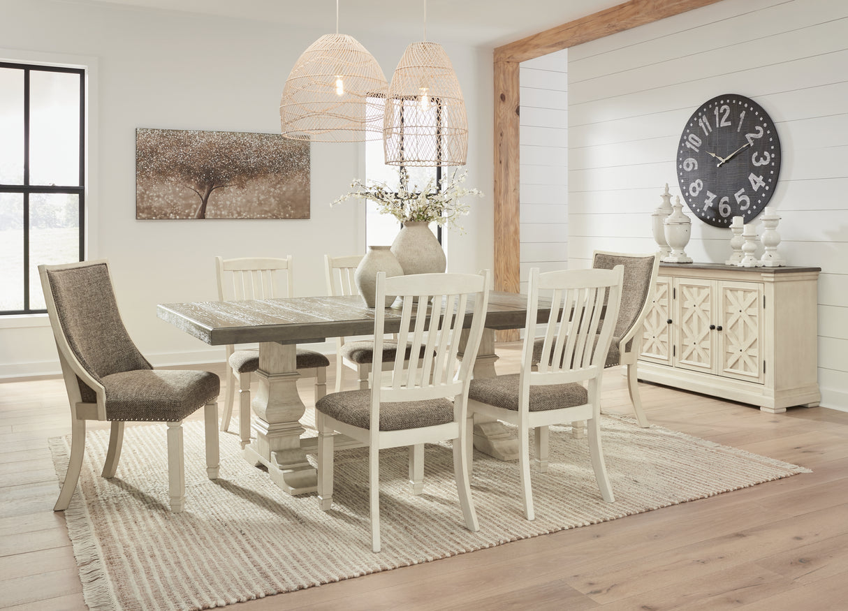 Mega Furniture - Ashley Furniture - Bolanburg Dining Room - Extension Dining Table / Antique White - D647D17