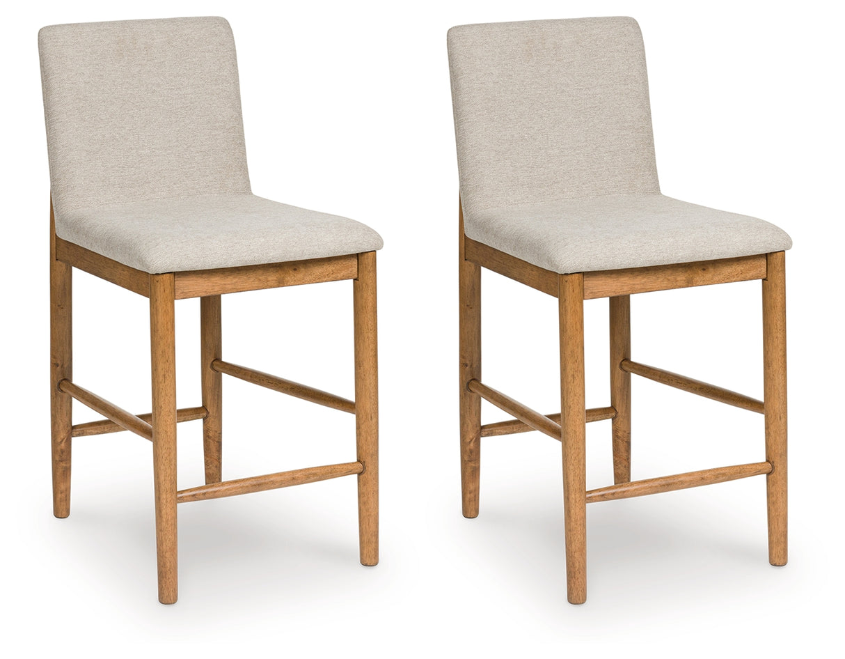 Mega Furniture - Ashley Furniture - Isanti Dining Room - Counter Height Barstool (Set of 2) / Light Brown - D752-124X2