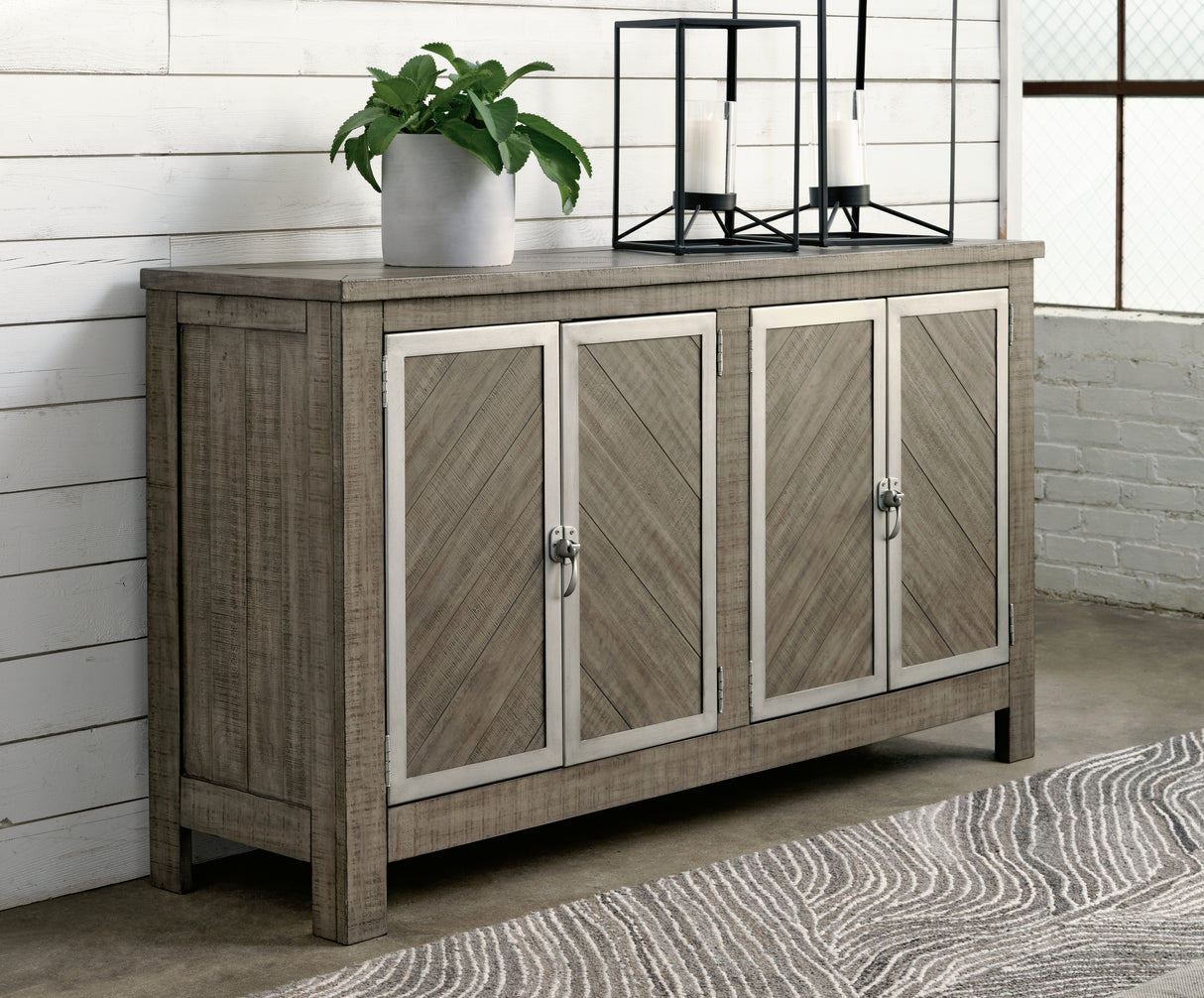 Mega Furniture - Ashley Furniture - Krystanza Dining Room - Dining Room Server / Weathered Gray - D766-60