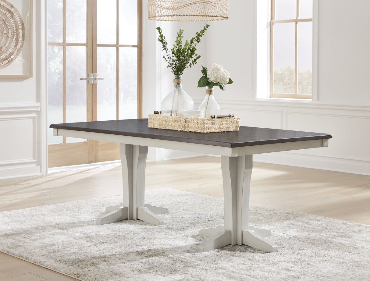 Mega Furniture - Ashley Furniture - Darborn Dining Room - Dining Table / Gray/Brown / 40"W x 78"D x 30"H - D796D3