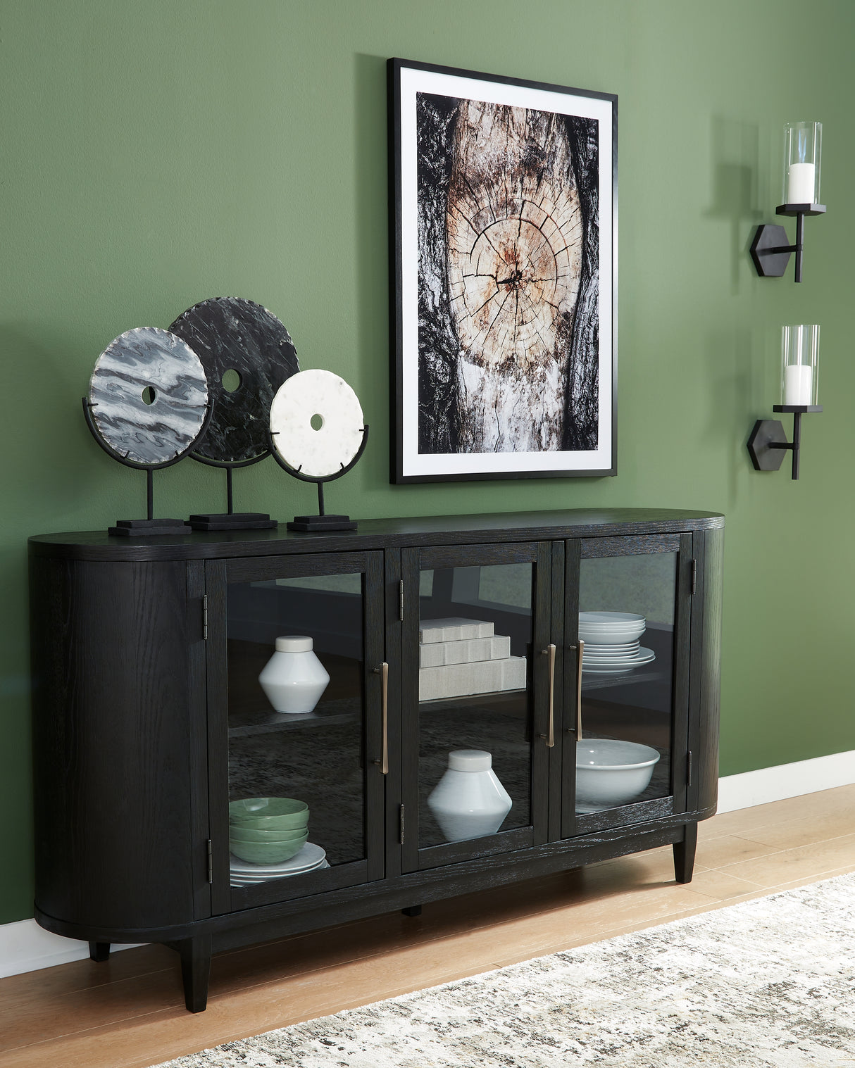 Mega Furniture - Ashley Furniture - Rowanbeck Dining Room - Dining Room Server / Black - D821-60