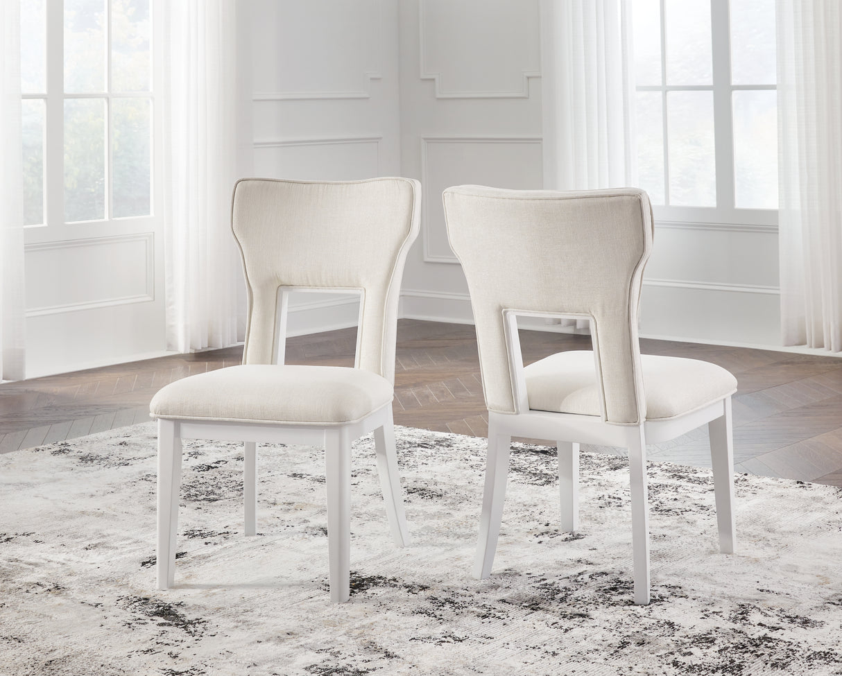 Mega Furniture - Ashley Furniture - Chalanna Dining Room - Dining Chair (Set of 2) / White - D822-01X2