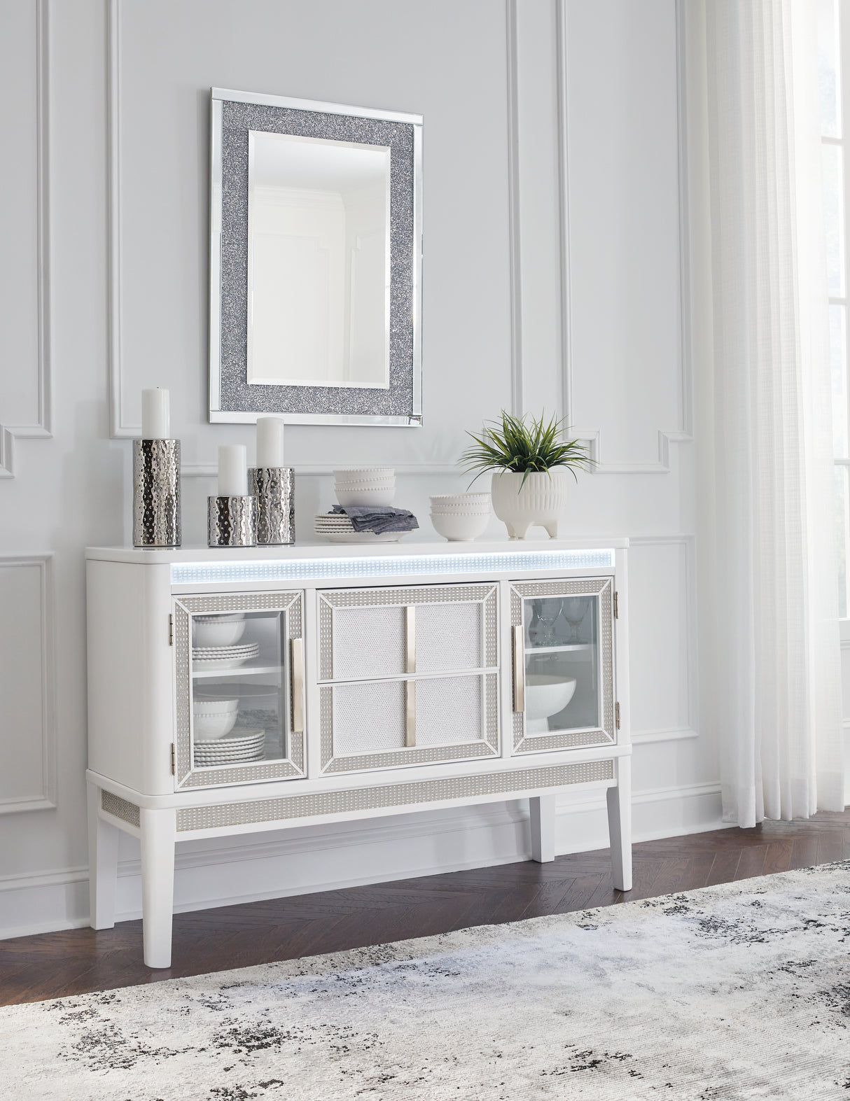 Mega Furniture - Ashley Furniture - Chalanna Dining Room - Dining Room Server / White - D822-60