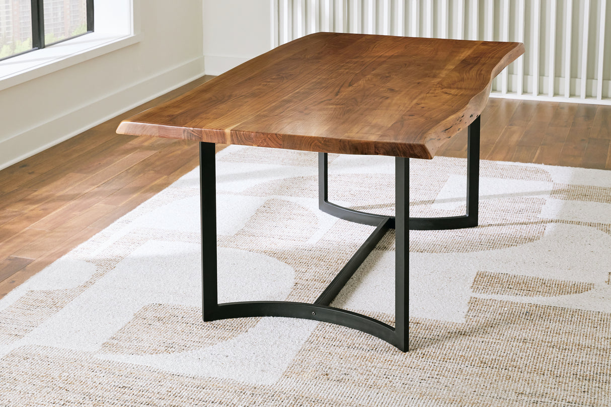 Mega Furniture - Ashley Furniture - Fortmaine Dining Room - Rectangular Dining Room Table / Brown/Black - D872-25