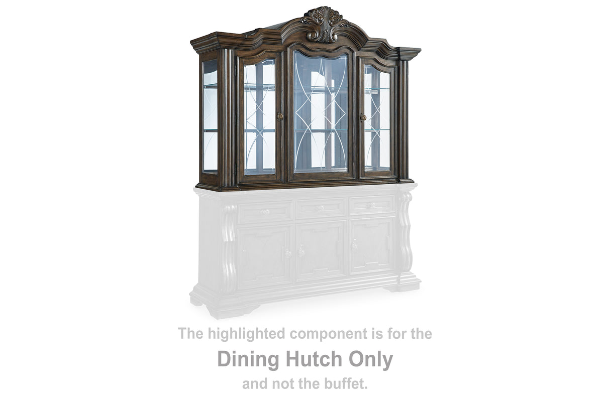 Mega Furniture - Ashley Furniture - Maylee Dining Room - Dining Room Hutch / Dark Brown / 72"W x 21"D x 55"H - D947-81