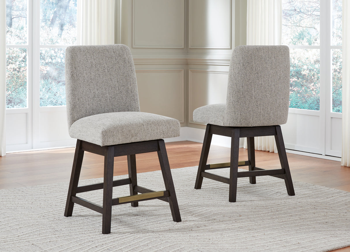 Mega Furniture - Ashley Furniture - Burkhaus Dining Room - Counter Height Barstool (Set of 2) / Dark Brown - D984-124X2