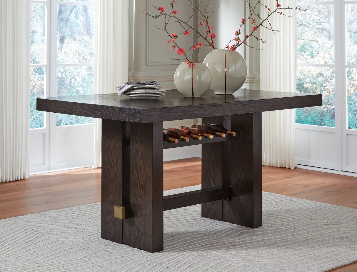 Mega Furniture - Ashley Furniture - Burkhaus Dining Room - RECT Dining Room Counter Table / Dark Brown - D984-32