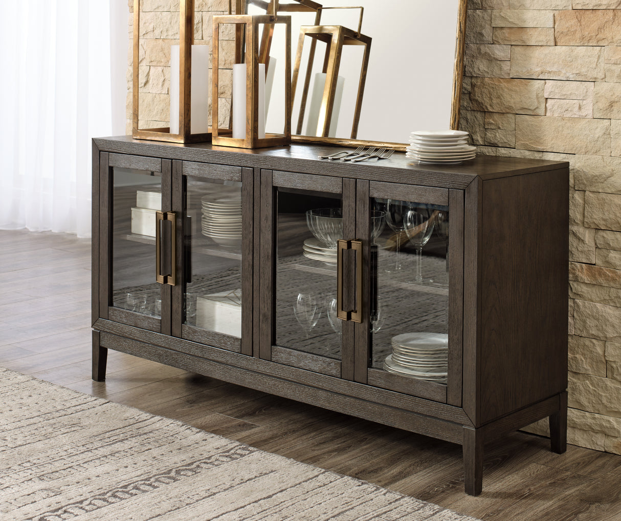 Mega Furniture - Ashley Furniture - Burkhaus Dining Room - Dining Room Server / Dark Brown - D984-60