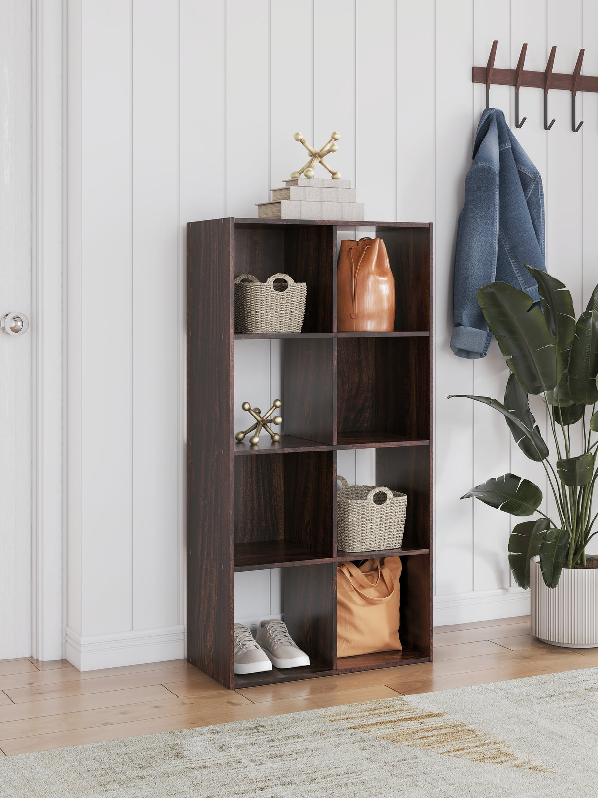 Mega Furniture - Ashley Furniture - Glosmount Eight Cube Organizer - Eight Cube Organizer / Cherry/Light Brown - EA1055-4X2