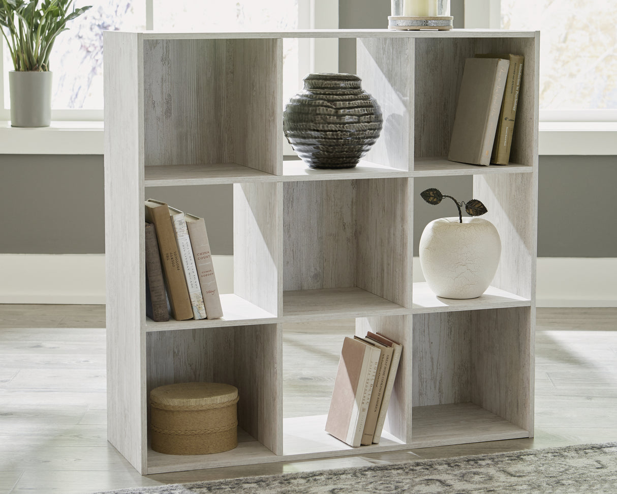 Mega Furniture - Ashley Furniture - Paxberry Nine Cube Organizer - Nine Cube Organizer / Whitewash - EA1811-3X3