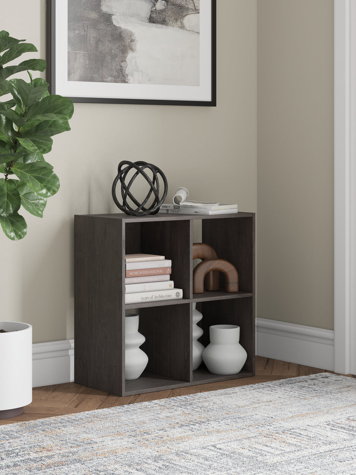 Mega Furniture - Ashley Furniture - Piperton Four Cube Organizer - Four Cube Organizer / Charcoal - EA5514-2X2
