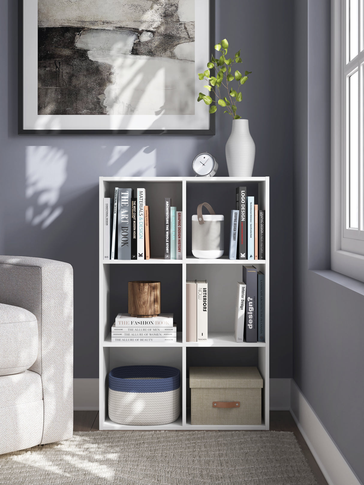 Mega Furniture - Ashley Furniture - Onita Six Cube Organizer - Six Cube Organizer / White - EA9630-3X2