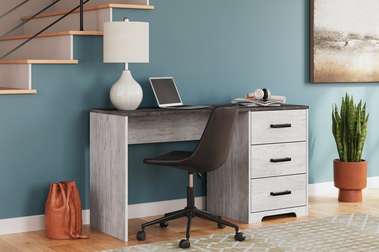 Mega Furniture - Ashley Furniture - Shawburn Office Desk - Home Office Desk / White/Dark Charcoal Gray - H4121-34