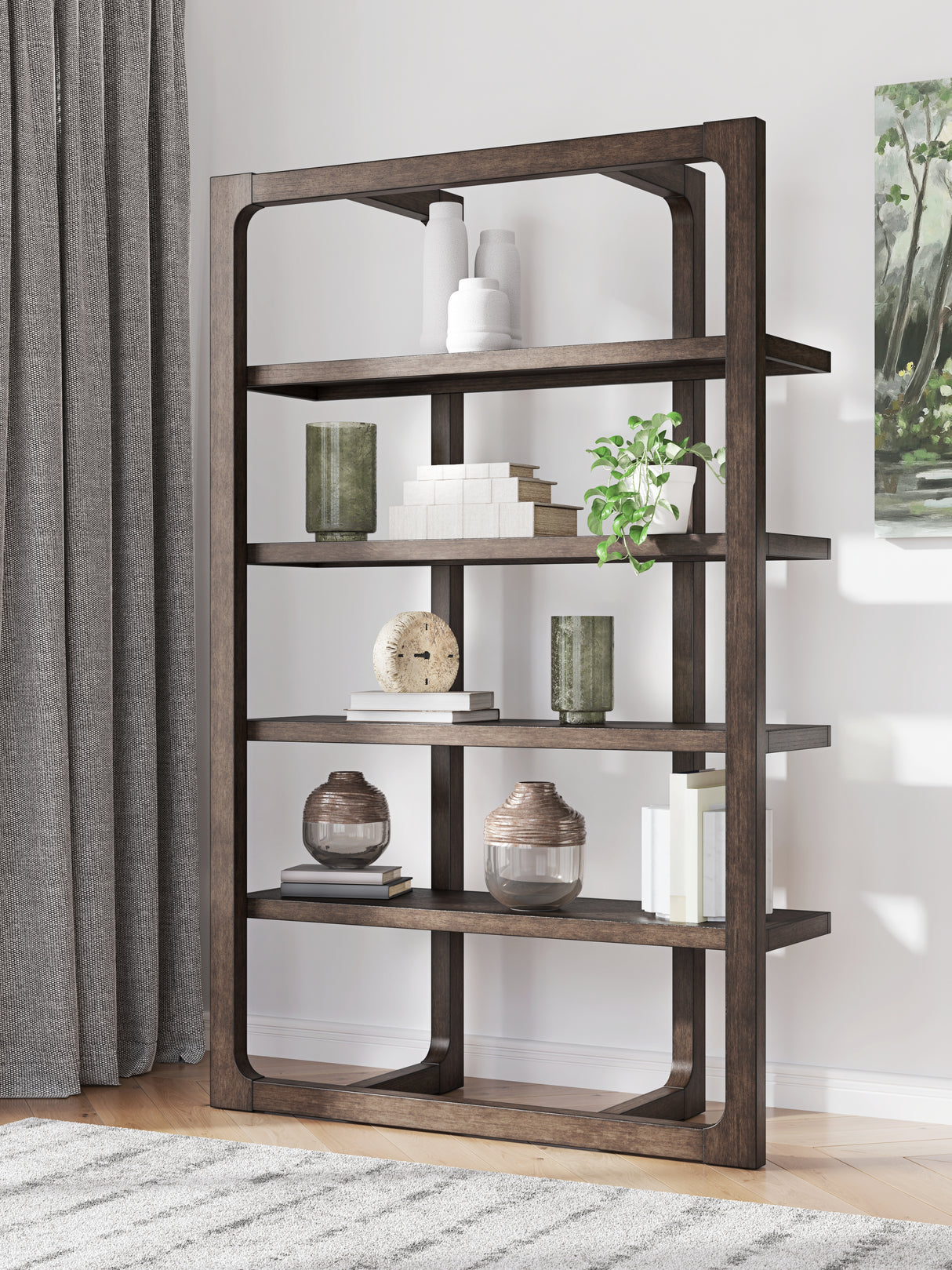 Mega Furniture - Ashley Furniture - Breckington Bookcase - Bookcase / Dark Brown - H556-70