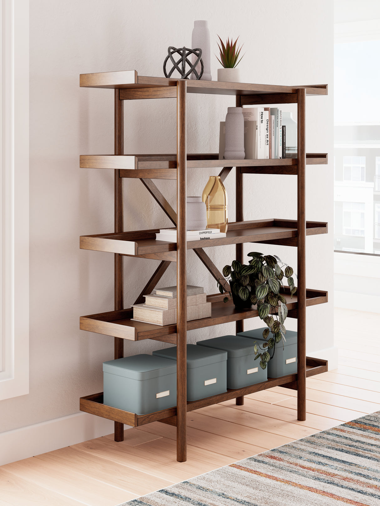 Mega Furniture - Ashley Furniture - Lyncott Bookcase - Bookcase / Brown - H615-70