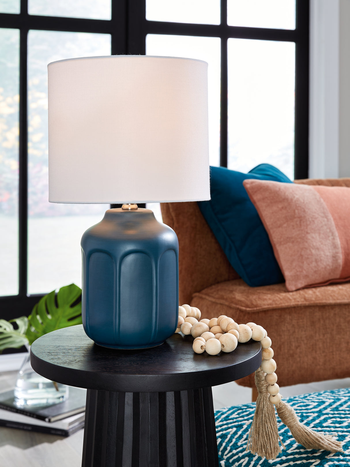 Mega Furniture - Ashley Furniture - Gierburg Lighting - Ceramic Table Lamp (1/CN) / Teal - L180214