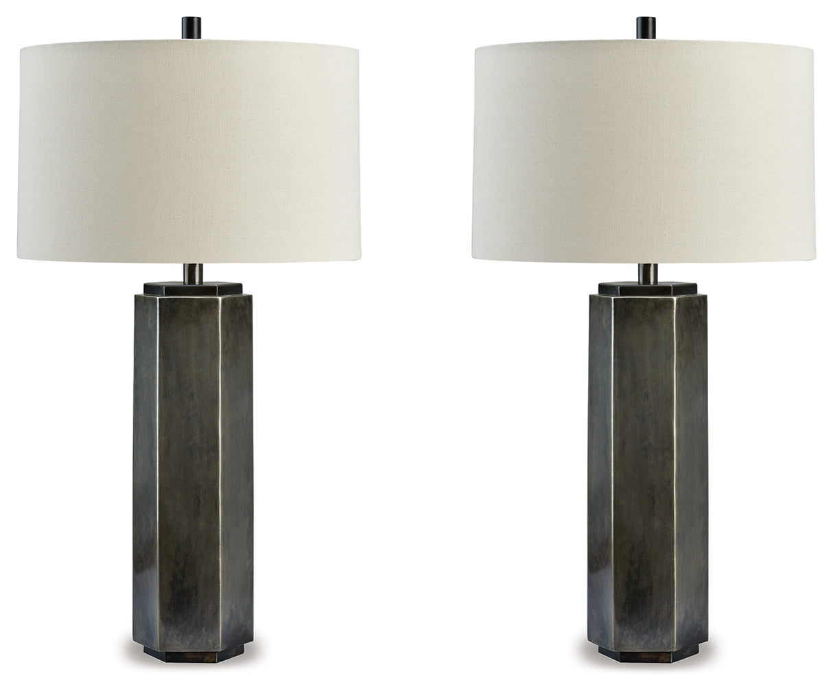 Mega Furniture - Ashley Furniture - Dirkton Lighting - Table Lamp (Set of 2) / Antique Pewter - L208324X2