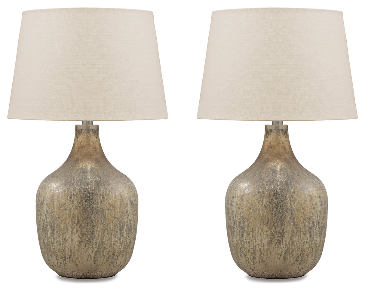 Mega Furniture - Ashley Furniture - Mari Lighting - Table Lamp (Set of 2) / Gray/Gold Finish - L430664X2