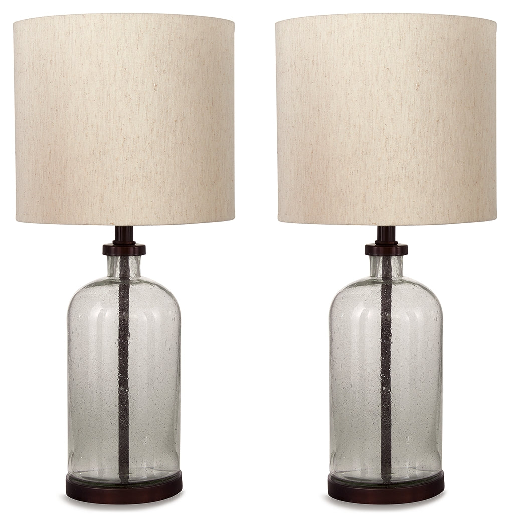 Mega Furniture - Ashley Furniture - Bandile Lighting - Table Lamp (Set of 2) / Clear/Bronze Finish - L430674X2