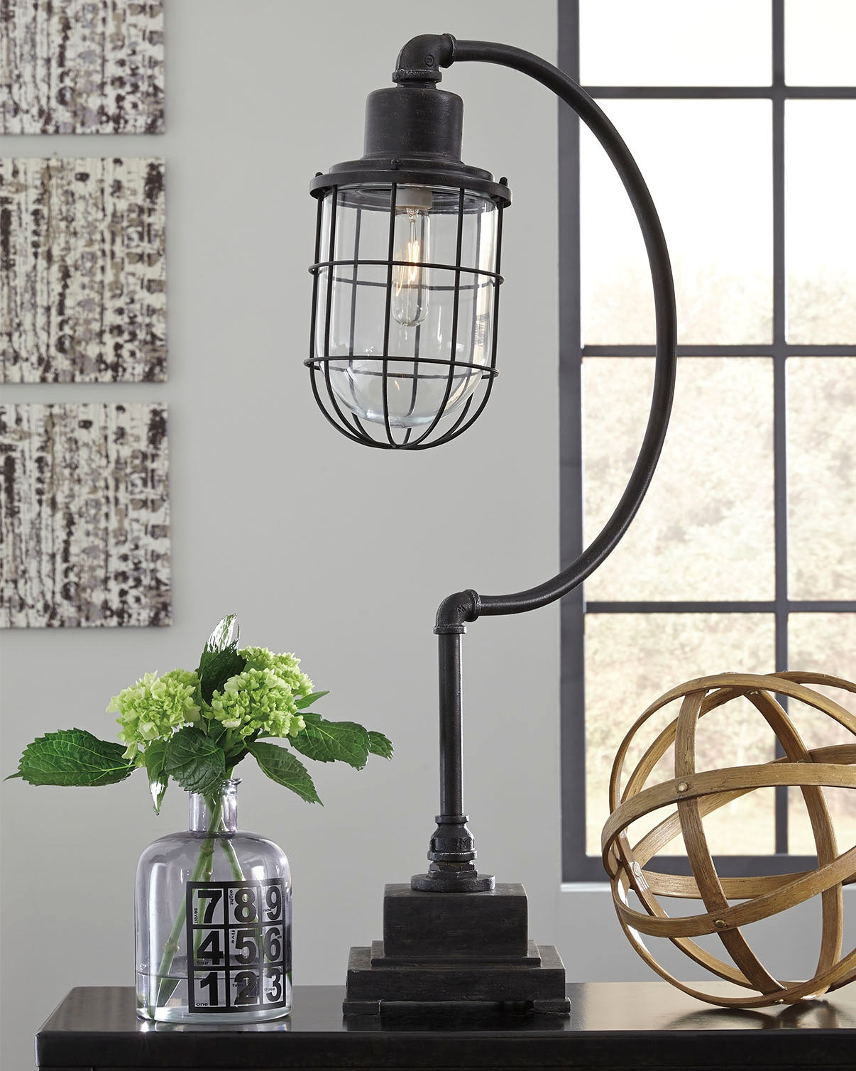 Mega Furniture - Ashley Furniture - Jae Lighting - Metal Desk Lamp (1/CN) / Antique Black - L734232