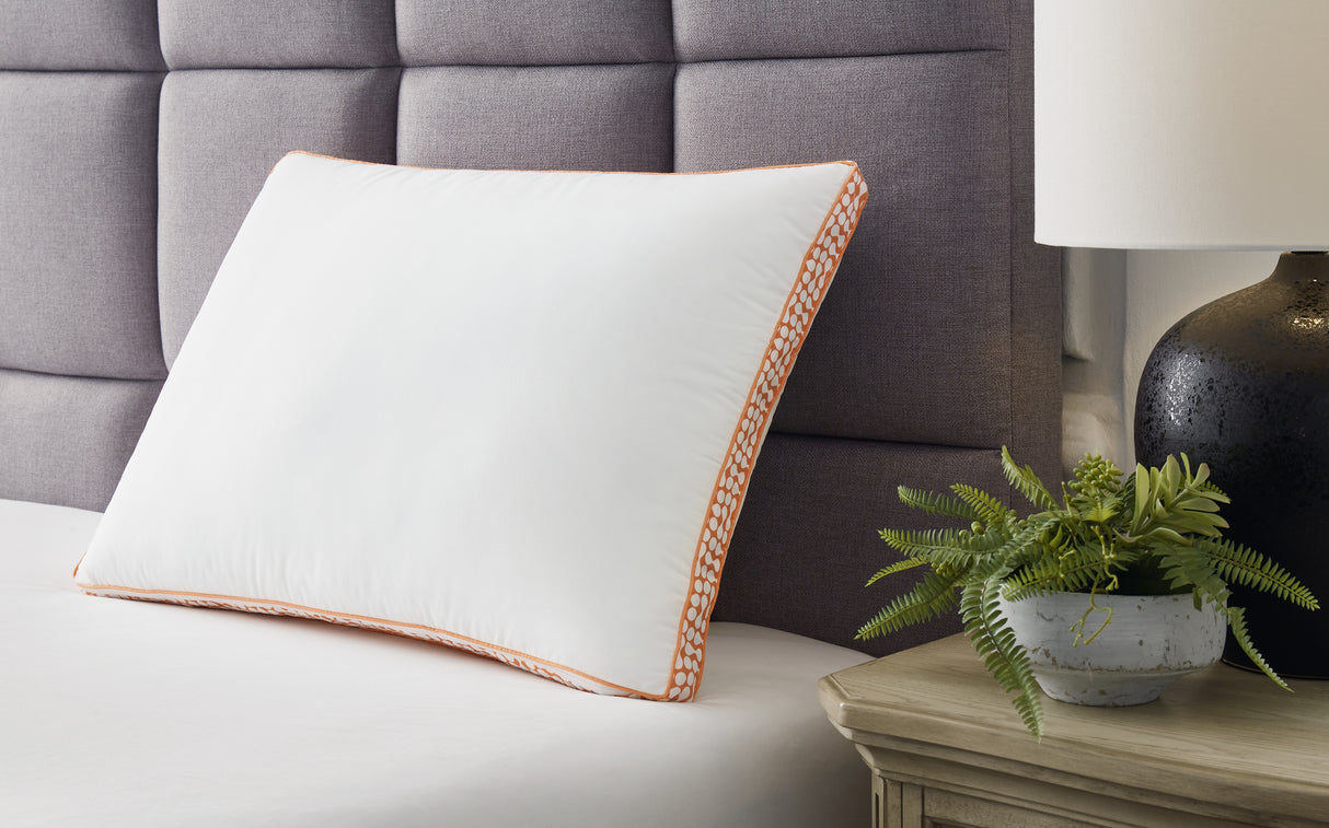 Mega Furniture - Ashley Furniture - Zephyr 2.0 Pillows - 3-in-1 Pillow (6/CS) / White/Orange - M52112