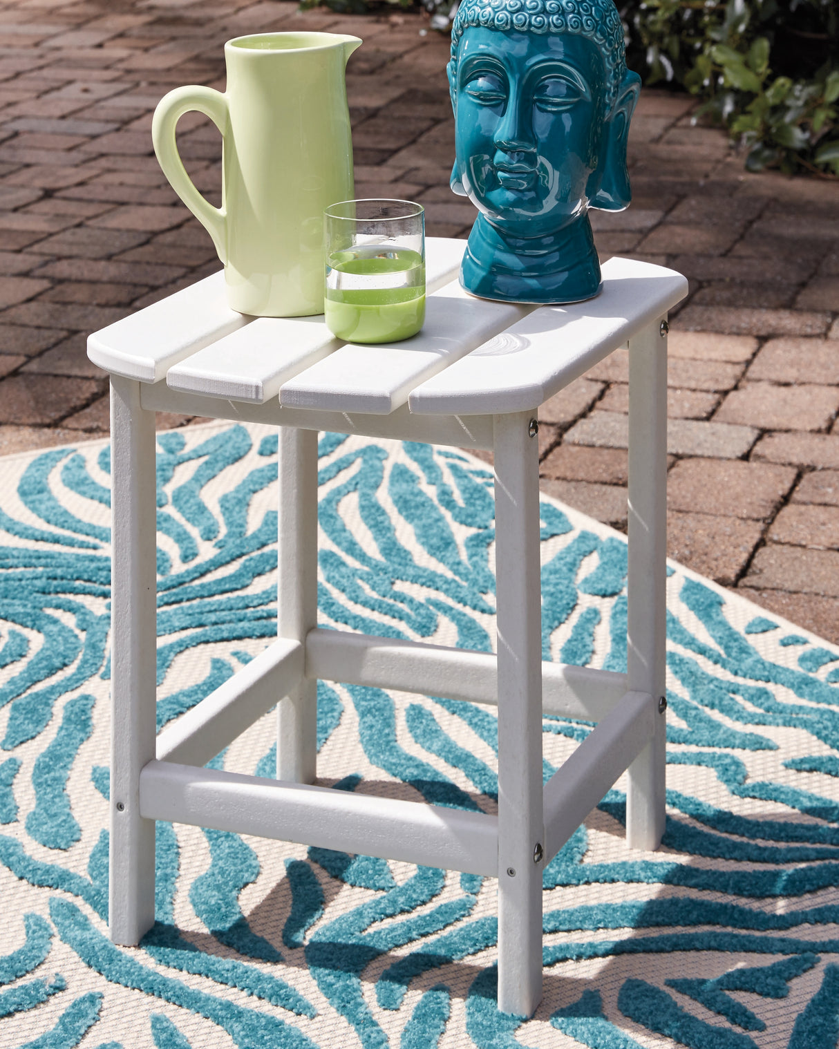 Mega Furniture - Ashley Furniture - Sundown Treasure Outdoor - Rectangular End Table / White - P011-703