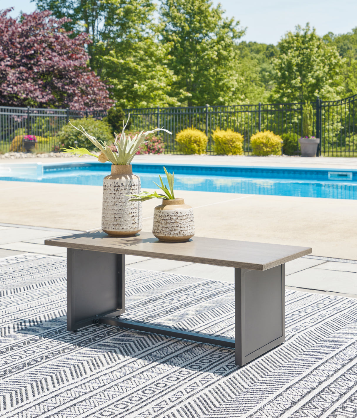 Mega Furniture - Ashley Furniture - Bree Zee Outdoor - Rectangular End Table / Brown - P160-703