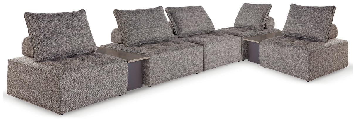 Mega Furniture - Ashley Furniture - Bree Zee Outdoor - 7-Piece Outdoor Modular Seating / Brown - P160P13
