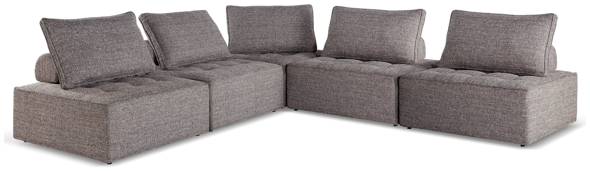 Mega Furniture - Ashley Furniture - Bree Zee Outdoor - 5-Piece Outdoor Modular Seating / Brown - P160P10