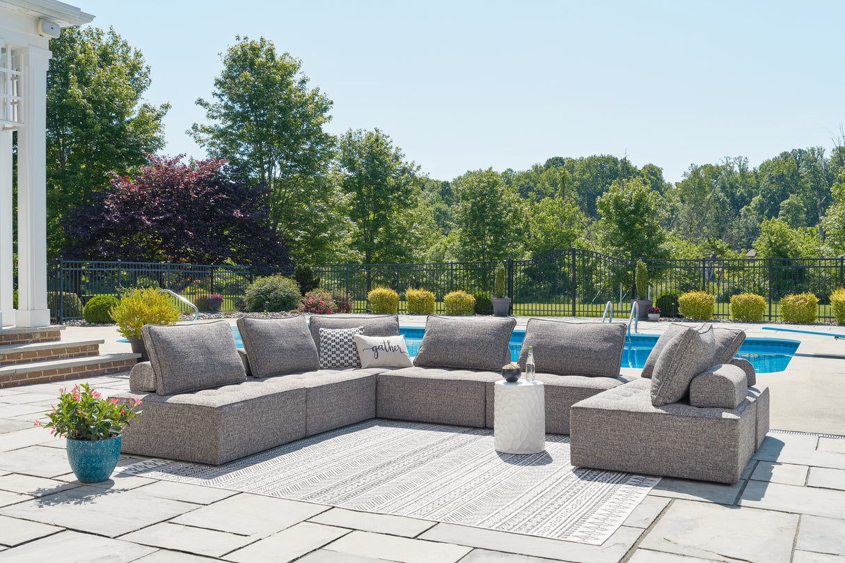 Mega Furniture - Ashley Furniture - Bree Zee Outdoor - 7-Piece Outdoor Sectional / Brown - P160P2