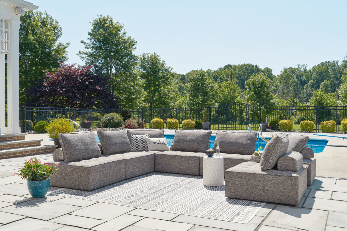 Mega Furniture - Ashley Furniture - Bree Zee Outdoor - 8-Piece Outdoor Sectional / Brown - P160P6