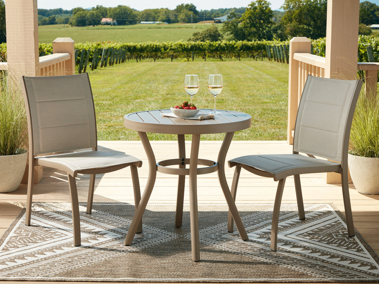 Mega Furniture - Ashley Furniture - Mission Beach Outdoor - Chairs w/Table Set (3/CN) / Beige - PCP200-050