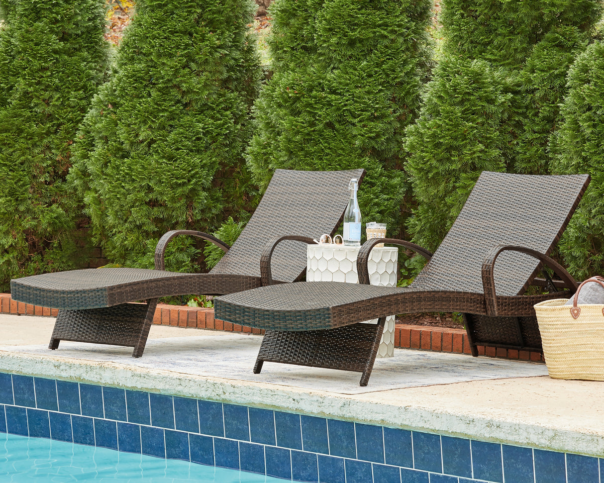 Mega Furniture - Ashley Furniture - Kantana Outdoor - Chaise Lounge (Set of 2) / Brown - P283-815