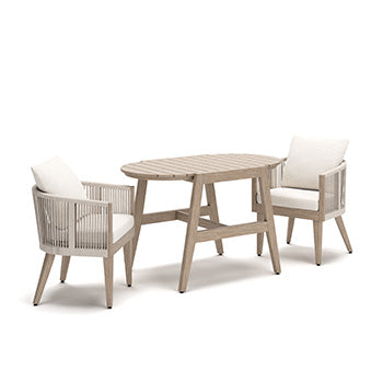 Mega Furniture - Ashley Furniture - Ivory Vine Outdoor - Chairs w/CUSH/Table Set (3/CN) - PCP352-050
