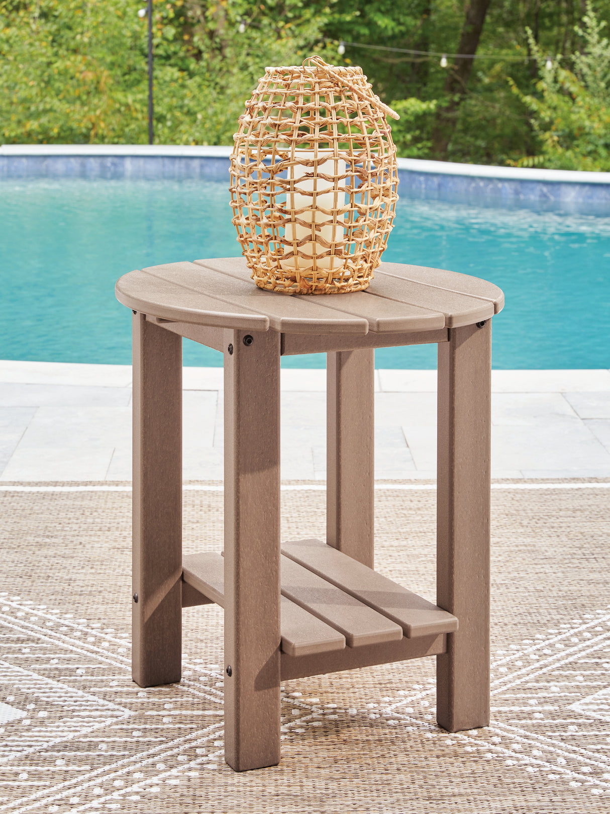 Mega Furniture - Ashley Furniture - Grover Beach Outdoor - Oval End Table / Driftwood - PCP422-706