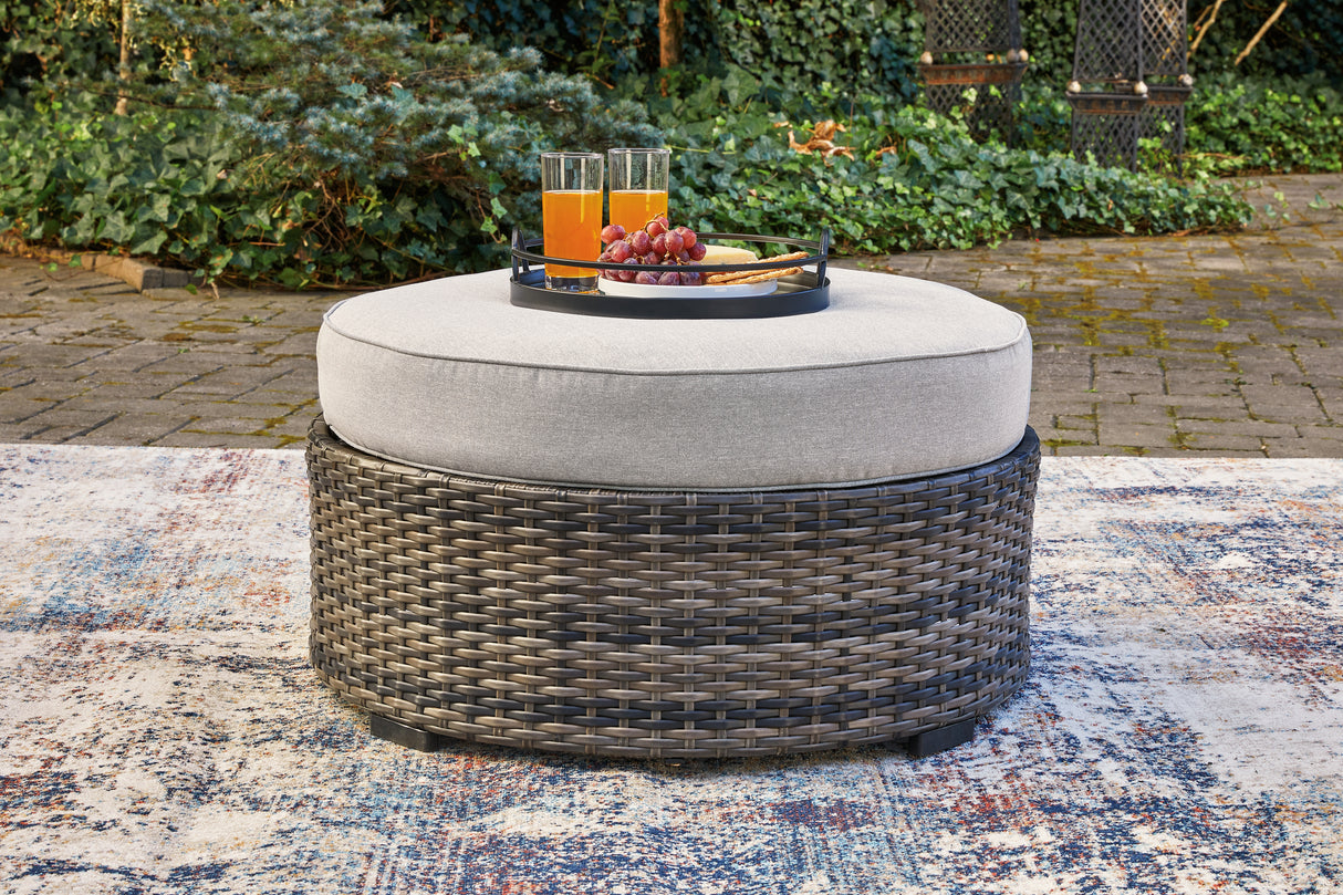 Mega Furniture - Ashley Furniture - Harbor Court Outdoor - Ottoman with Cushion / Gray - P459-814